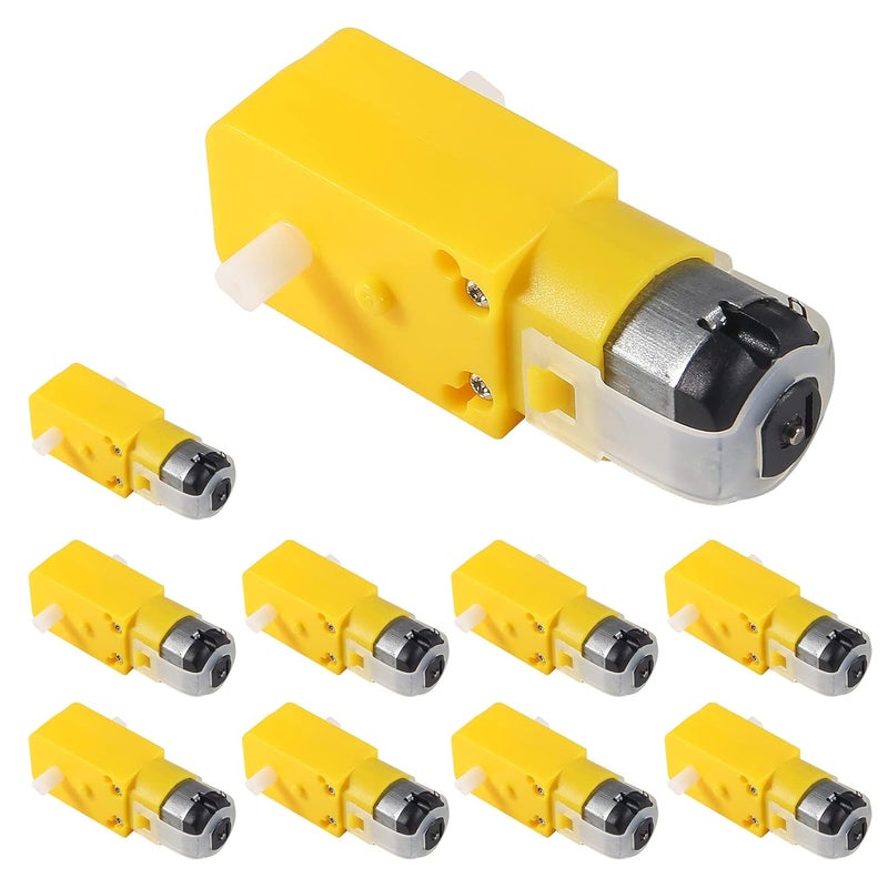 ACEIRMC 10pcs TT Magnetic Gearbox Engine DC Electric Motor 3V-6V Dual Shaft Geared ，DIY for Arduino Smart Car Robot Toys Cars Chassis Models Vibration Products (I Shape 1:48 Reduction Ratio) - Image 1